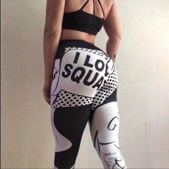 Brand New I LOVE SQUATS LEGGINGS SIZE SMALL - Picture 5 of 7